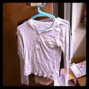 A hooded long sleeve shirt